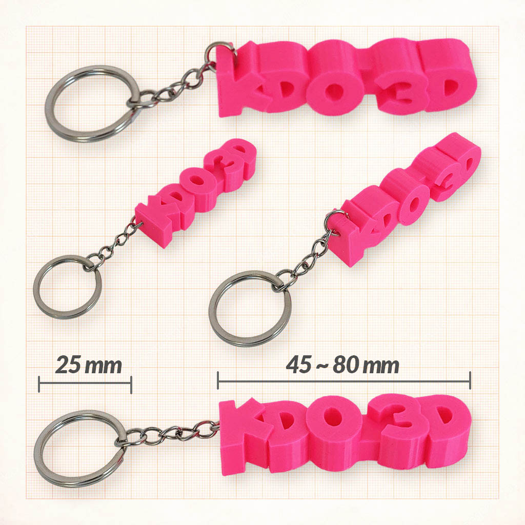 Porte clés personnalisé en 3D avec votre texte