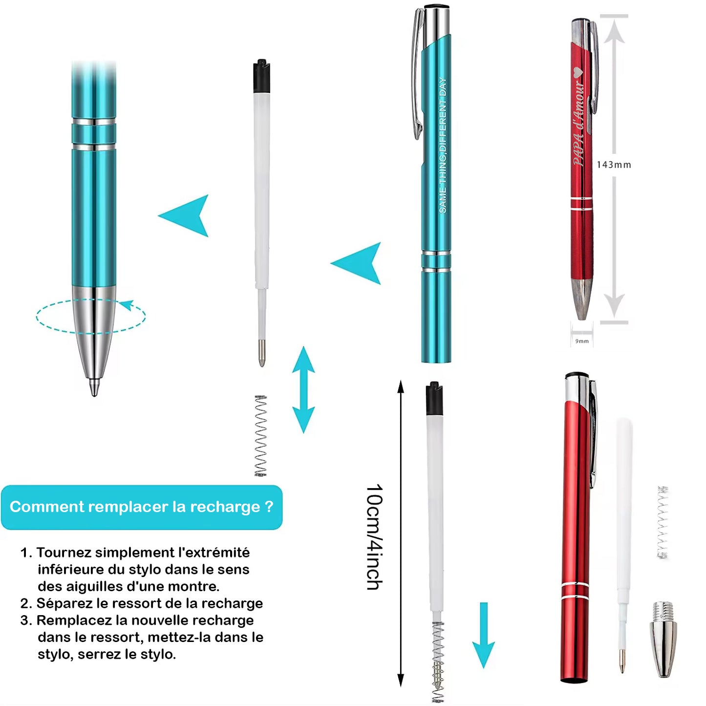 Stylo à bille en aluminium personnalisé