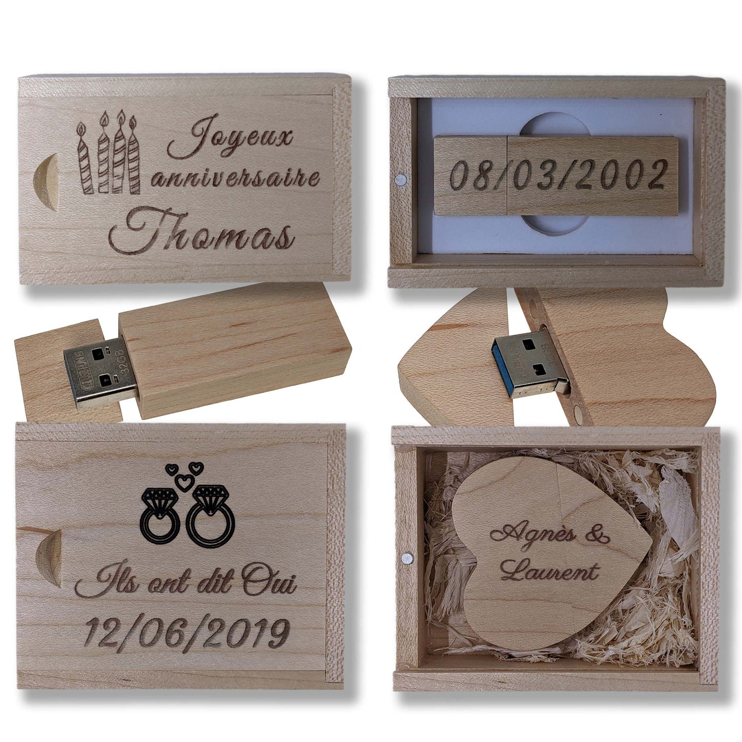 Clé USB de 32 Go en bois personnalisée