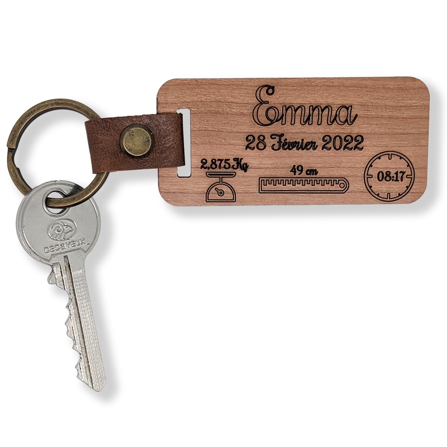 Porte clés naissance bébé personnalisé