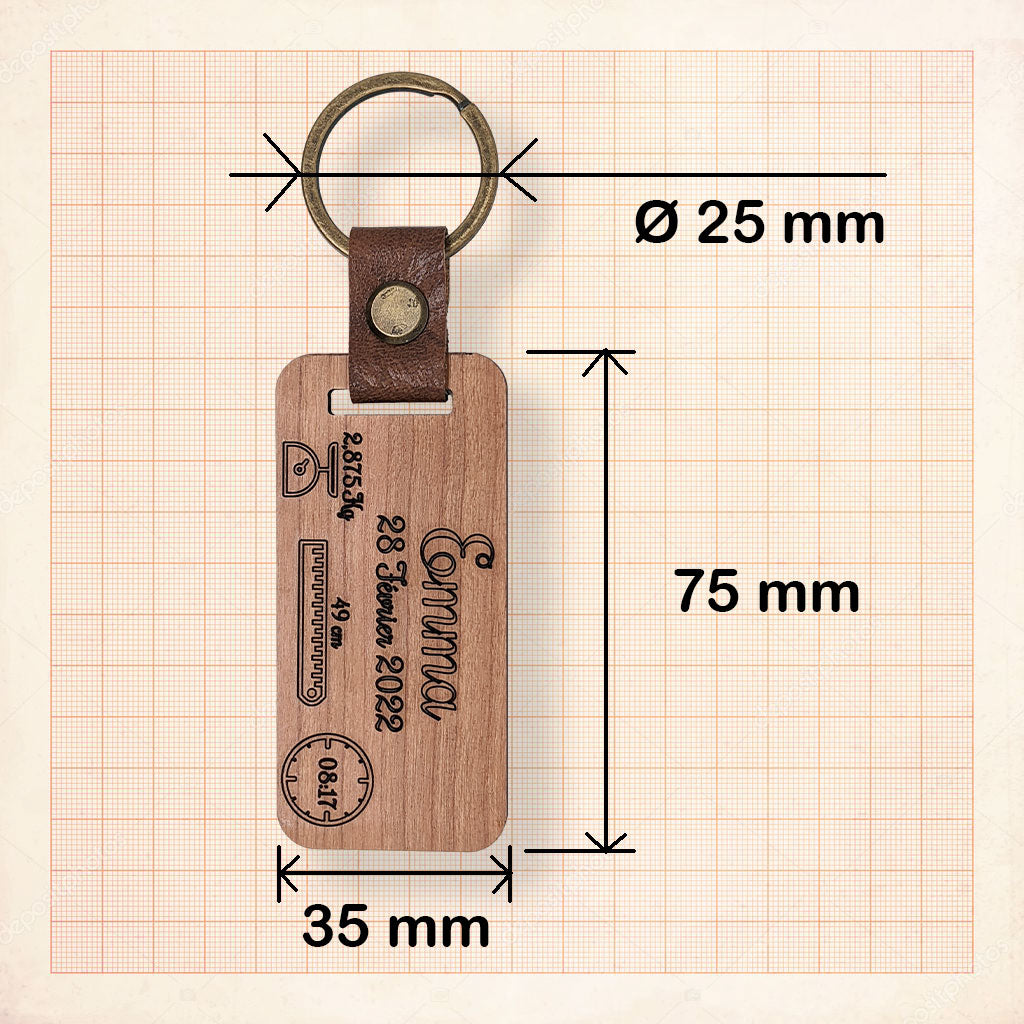 Porte clés naissance bébé personnalisé