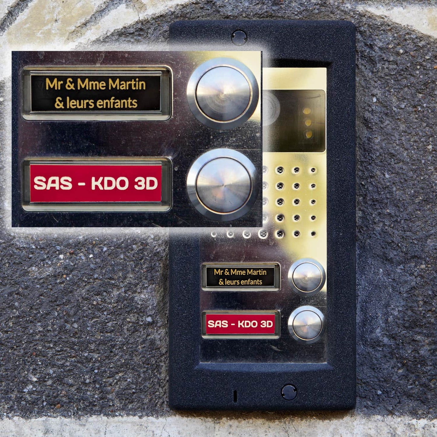 Plaque pour sonnette ou interphone personnalisée