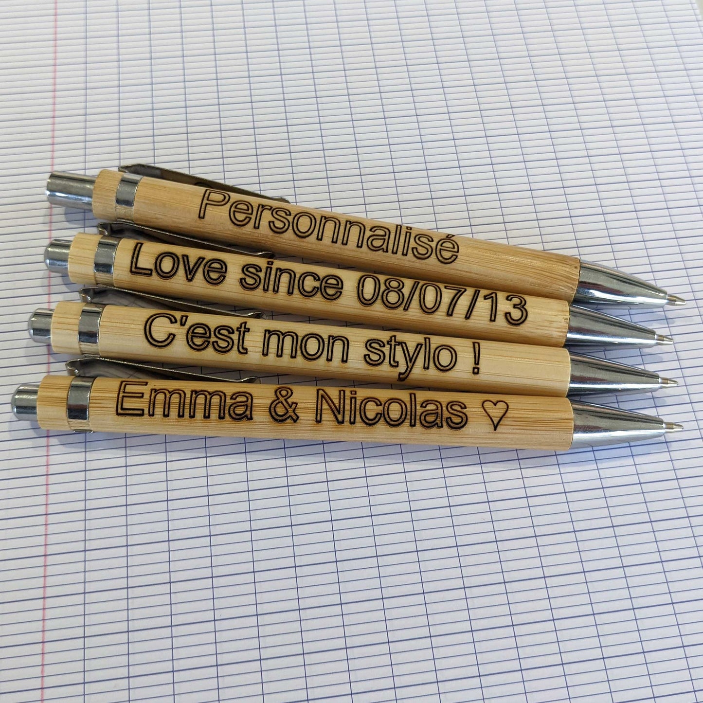 Stylo en bambou personnalisé