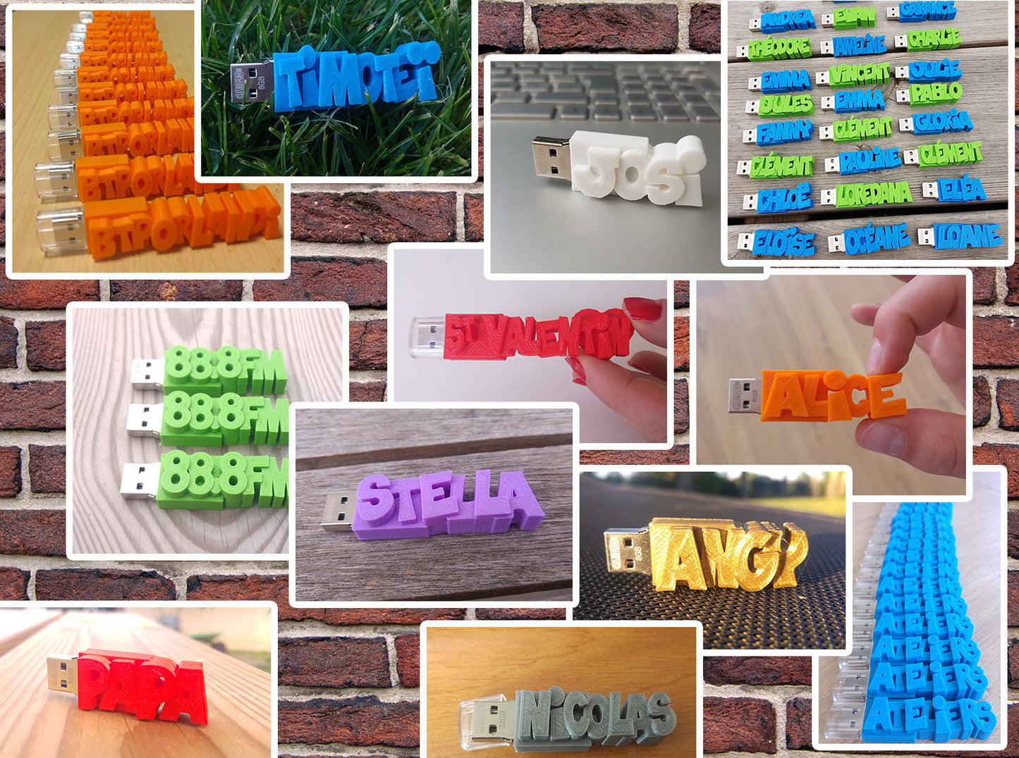 Clé USB 3D personnalisée avec votre texte
