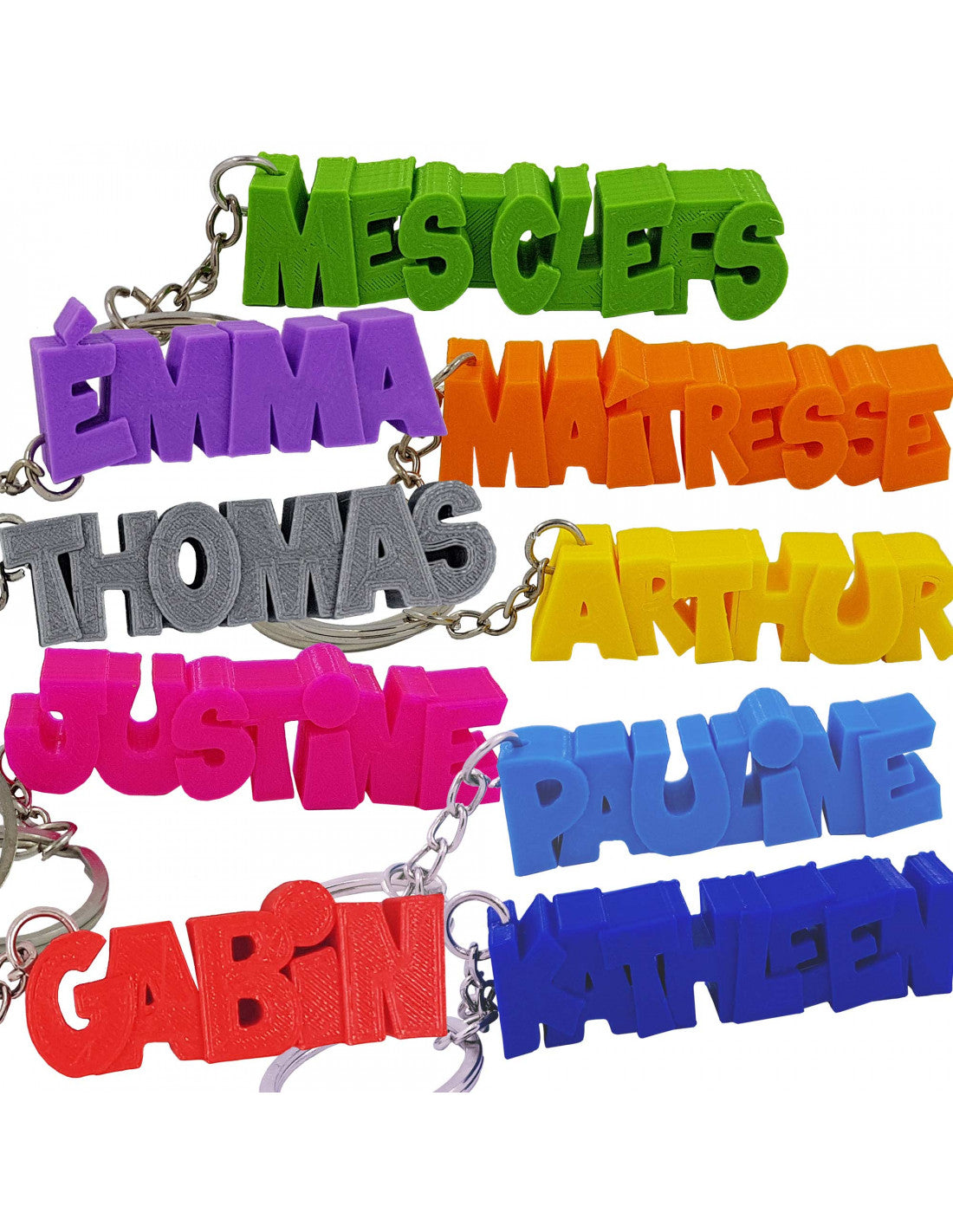 Porte clés personnalisé en 3D avec votre texte
