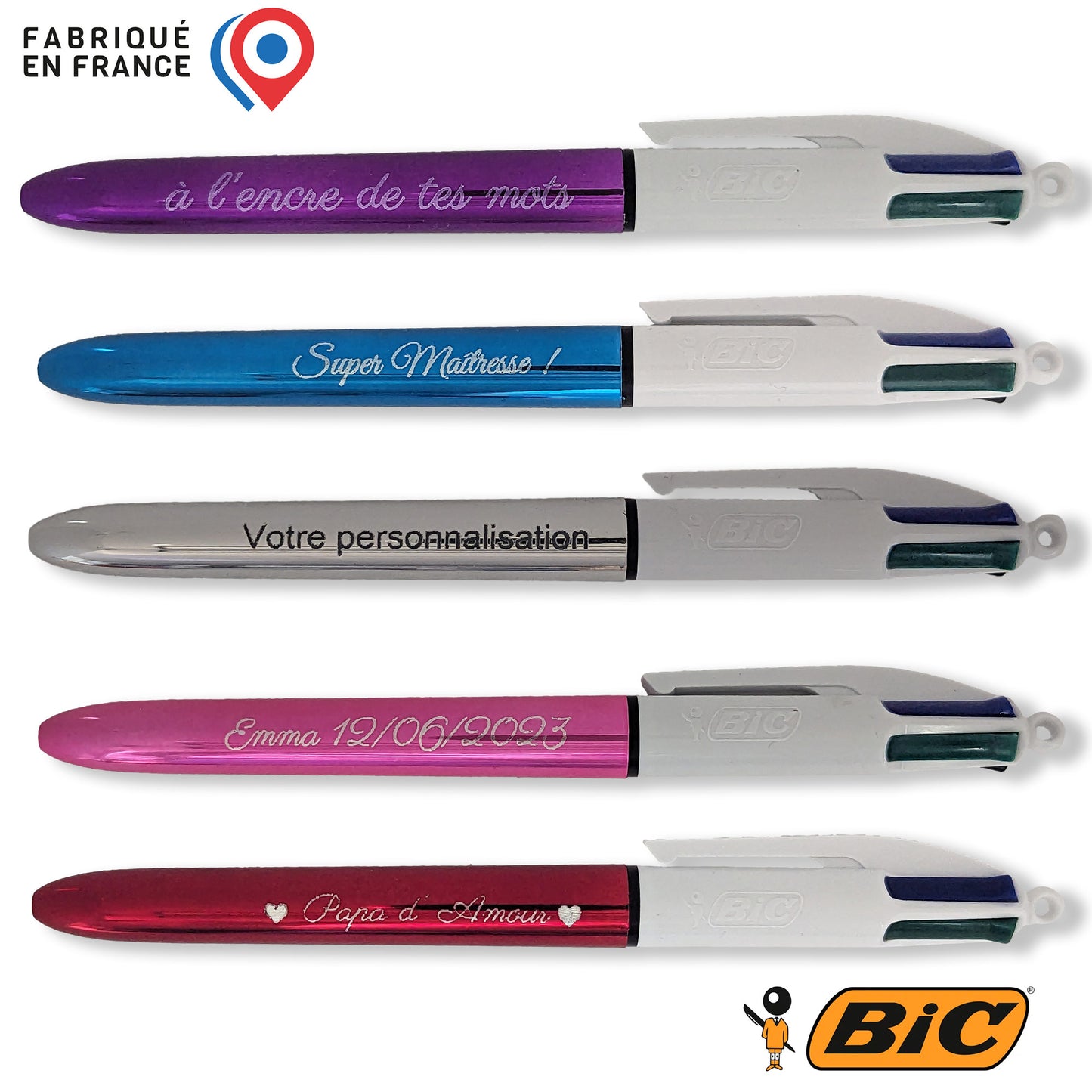 Stylo 4 couleurs personnalisé